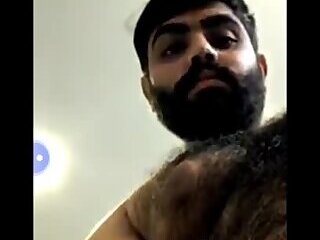 Damn hot handsome hairy indian cumshot