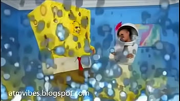 Teen giving head to sponge bob