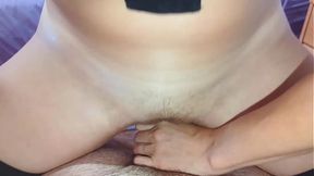 Hairy Mature Asian Rubbing COCK and getting HUGE CUM on PUSSY