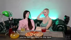 Petite teen gives sloppy blowjob before fucking muscle man hard in public