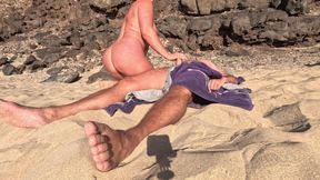 Towel Secret - I Helped Him Cum Under the Beach Towel
