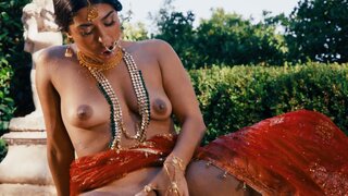 Jasmine Sherni fucking her wet Indian pussy poolside