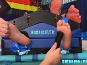 Blindfolded Evan Jons tickle tormented by dominant Matt
