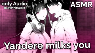 ASMR - Yandere milks you (handjob, blowjob, BDSM) (Audio Roleplay)