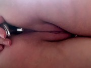 Slut Fucks her ass with an anal plug