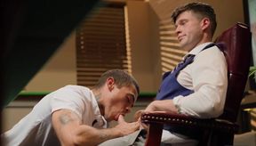 Uncut cocks in the office for Ashton Summers & Finn Harding