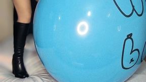 Blow to pop blue 40 inch balloon!!
