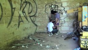Fucked by 2 bad boys outdoor