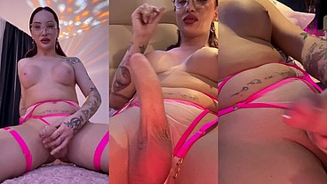 Trans Girl Eva Shows Her Curvy Budy & Big Dick