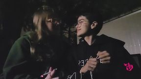 Hidden kisses smoking at night