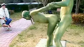 Painted Public Statue Fucked Hard – Real Outdoor Encounter Caught on Camera
