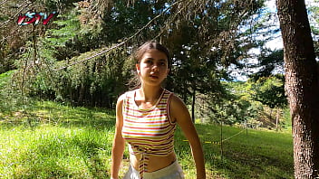 Family therapy Trip to the forest I walk with my stepbr0 I make him hard and I give him a POV blowjob