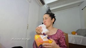 Blowing nose and sneezing into a tissue