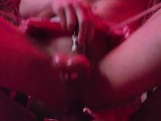 Tgirl rides sex doll well masturbating and cums