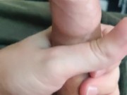Bored jerking, massive gooey cumshot