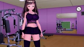 Horny MMD Anime Babe Flexes Muscles During Steamy Workout Session