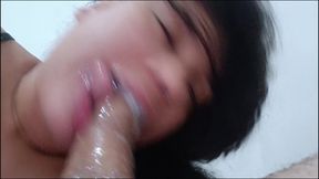 POPPING THAT GREEDY LITTLE MOUTH ON THE STALK OF THE CUCKOLD'S HARD COCK
