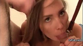 Young amateur GF tied up and fucked hard