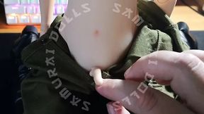 Dollho toy soldier gets masturbated and pisses on himself