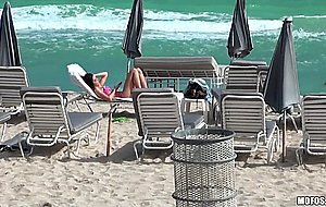 Sweet bikini girl Natalie Heart on the beach