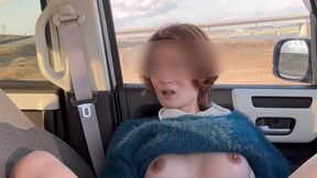 Busty milf explores outdoors with a solo lick session