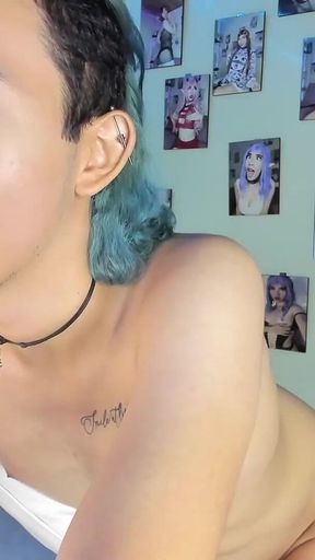 Submissive Sissy Having a Dirty Talk and Changing Clothes