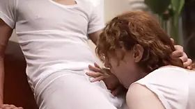 Teamskeet - inexperienced mormon lady gets on her knees and orally pleases her leader