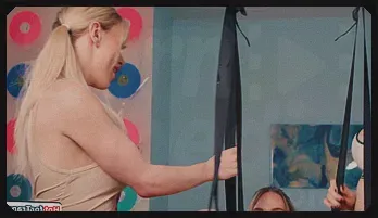 Tranny Threesome in a Sex Swing