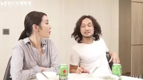 Steamy stepmom gets her pearl necklace wet in an Asian lewd ceremony