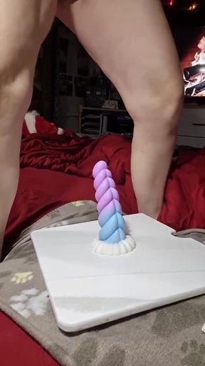 PAWG MILF Rides a Fat Dildo to Stretch Out That Pussy