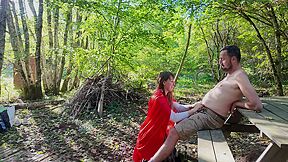 Little Red Riding Hood Loves The Lumberjacks Log