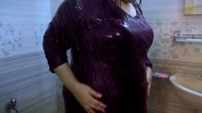 Hot Arab women taking a shower