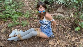 Amateur College Detective Captured and Tied – Knee Socks, Gags, and Escape Struggles