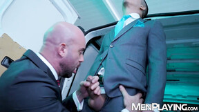 ”Suited mafioso Bruno Max barebacks Jonathan Mirandas tight anus”
