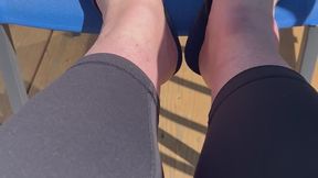 POV Wearing My Flip Flops Post Workout Enjoying A Beautiful Sunny Day Outside. It Doesn’t Get Any Better Than Bare Feet & Flip Flops!