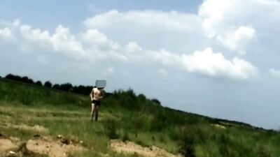 Young Tobi01a: Naked in public nature at a mine.. sweaty workout running, jumping in the sun. Old vid 576p 2012 Tobi00815