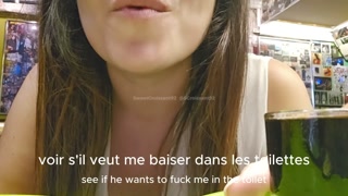 A lonely, bored wife goes to a nightclub and proposes to a stranger to fuck her in the bathroom.