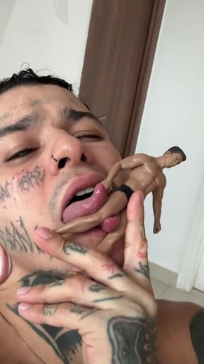 The Little Human Enjoys Being on the Giant's Cock and Is Then Devoured.
