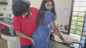 Romantic Kitchen Sex – Mallu Couple in Nighty