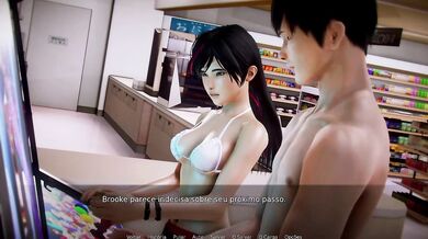 Cammy strip game ending with creampie in hentai visual novel