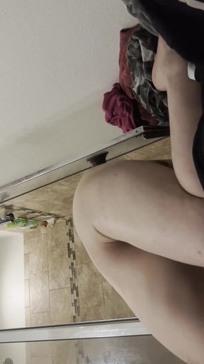 White Boi Bent Over on the Floor Using Big Dildo