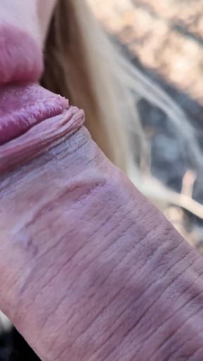 Fucking my step sister in the mouth in the forest, she sucks my big cock. Public risky sex, nice almost got caught   Clip 1