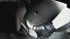 Marie is driving on German unlimited autobahn wearing black ankle boots - Part 4