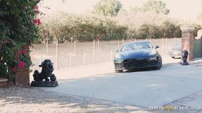 Brazzers - August Ames and Eva Lovia take Keiran Lee on a joyride