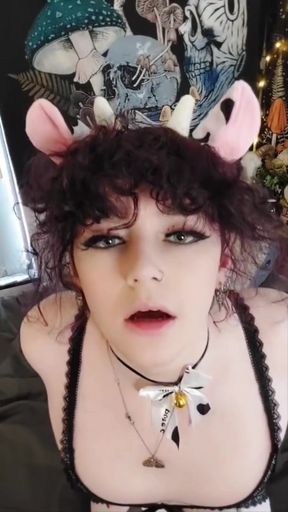 Gothic Femboy Cowgirl Compilation, Nuni Cums Hands Free