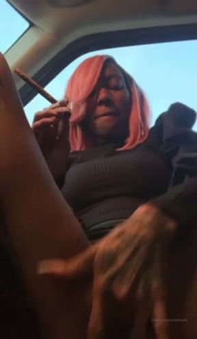Smoking and Masturbating Outside in My Car ItsBlacHarley