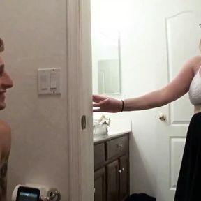 BBW step-mother talks dirty and lets her step-son fuck her