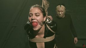 Xena in catsuit - Long bondage session for submissive rope bunny (HD 720p MP4)