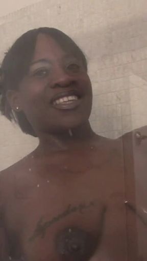 Big ass ebony fucked and facialized from BBC in the bathroom