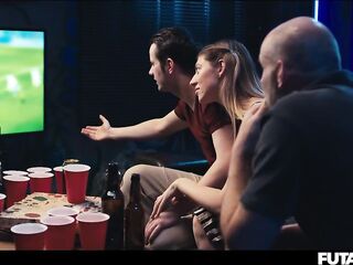 FUTA MILF - Big Bazookas Clea Gaultier Infected by Transsexual Fever Turns Into Trans Gal & Bangs Her Blonde Girlfriend